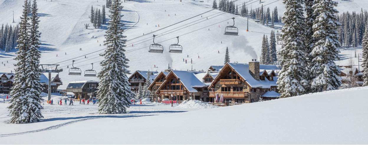 winter scene at a ski resort